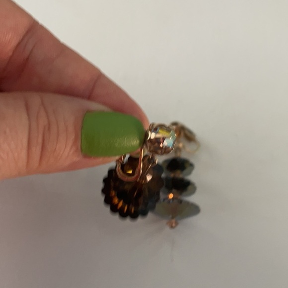 Flying Saucers AB Crystals Glass Disc Earrings - Picture 9 of 16